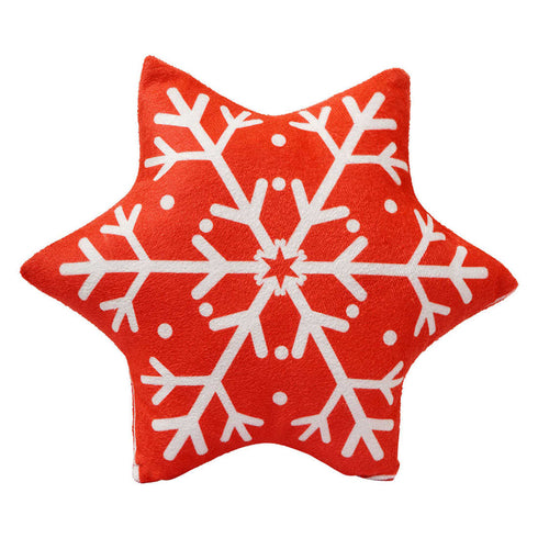 Stuffed Christmas Snowflake Printed Pillow - Uncommongifts.in